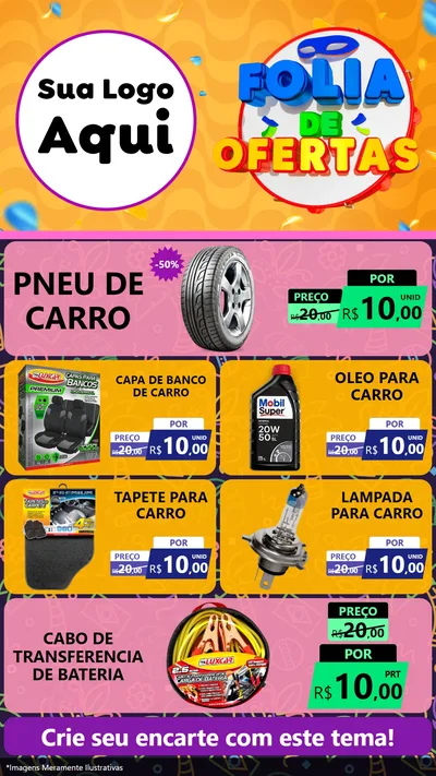 Modelo de TV para TV Vertical com o tema Folia de Ofertas para Auto peças