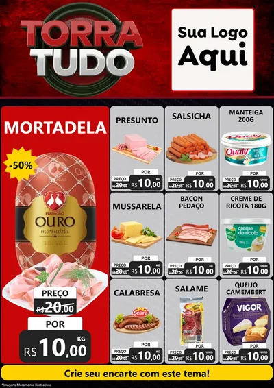 Modelo de Encarte para Encarte A4 Vertical com o tema Torra Tudo para Frios e Laticínios