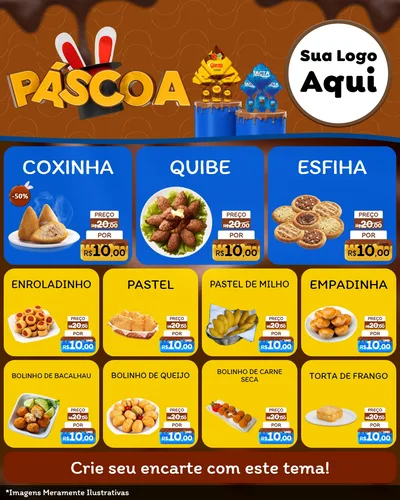 Modelo de Rede Social para Feed Instagram com o tema Páscoa para Salgadaria