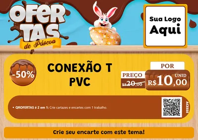Modelo de Cartaz para Cartaz A4 Horizontal com o tema Ofertas de Páscoa para Tubos e conexões