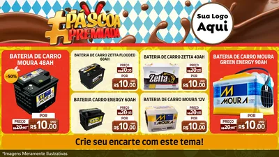 Modelo de TV para TV Horizontal com o tema Páscoa Premiada para Baterias Elétricas