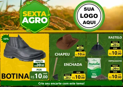Modelo de Encarte para Encarte A4 Horizontal com o tema Sexta Agro para Agropecuária