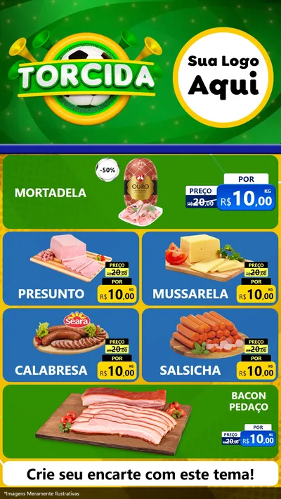 Modelo de TV para TV Vertical com o tema Torcida para Frios e Laticínios