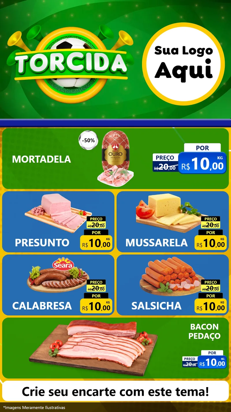 Modelo de TV para TV Vertical com o tema Torcida para Frios e Laticínios