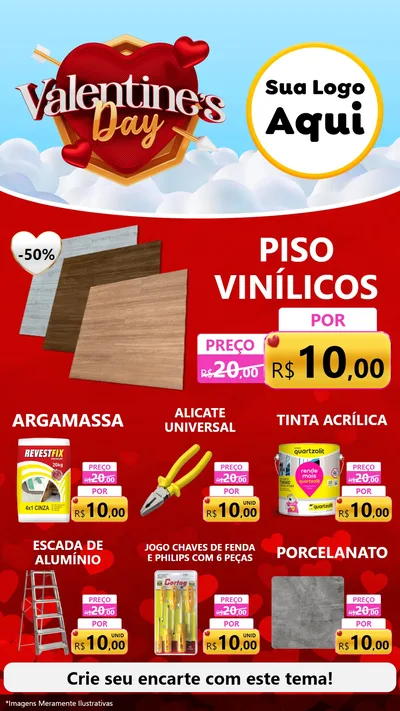 Modelo de Rede Social para Stories com o tema Valentine's Day para Material para Construção