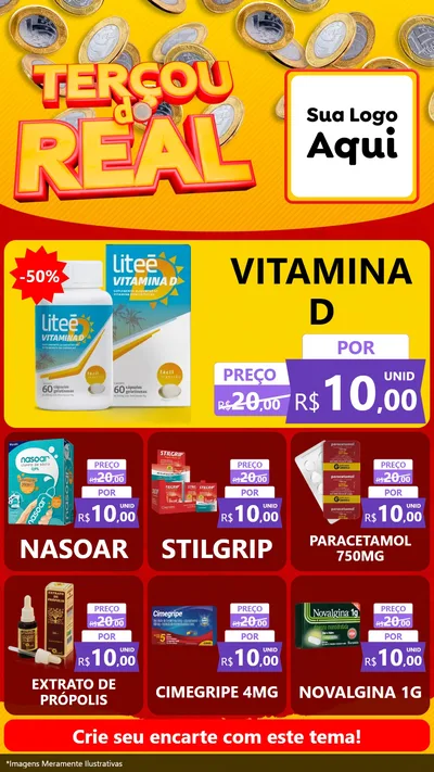 Modelo de Rede Social para Stories com o tema Terçou do Real para Farmácia