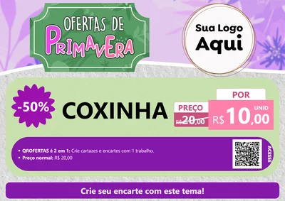 Modelo de Cartaz para Cartaz A4 Horizontal com o tema Ofertas de Primavera para Salgadaria