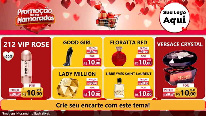 Modelo de TV para TV Horizontal com o tema Promoção Dia dos Namorados para Perfumes