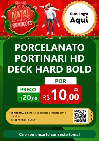 Modelo de Cartaz para Cartaz A4 Vertical com o tema Natal de Promoções para Pisos e revestimentos