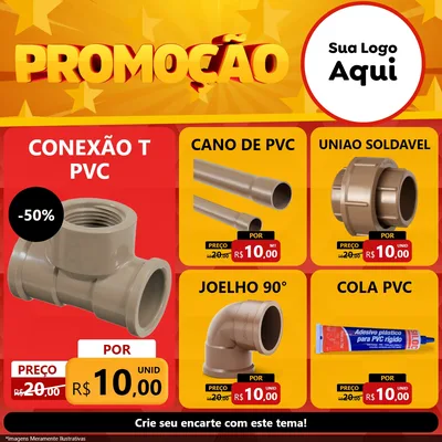 Modelo de Rede Social para Feed Facebook com o tema Promoção para Tubos e conexões