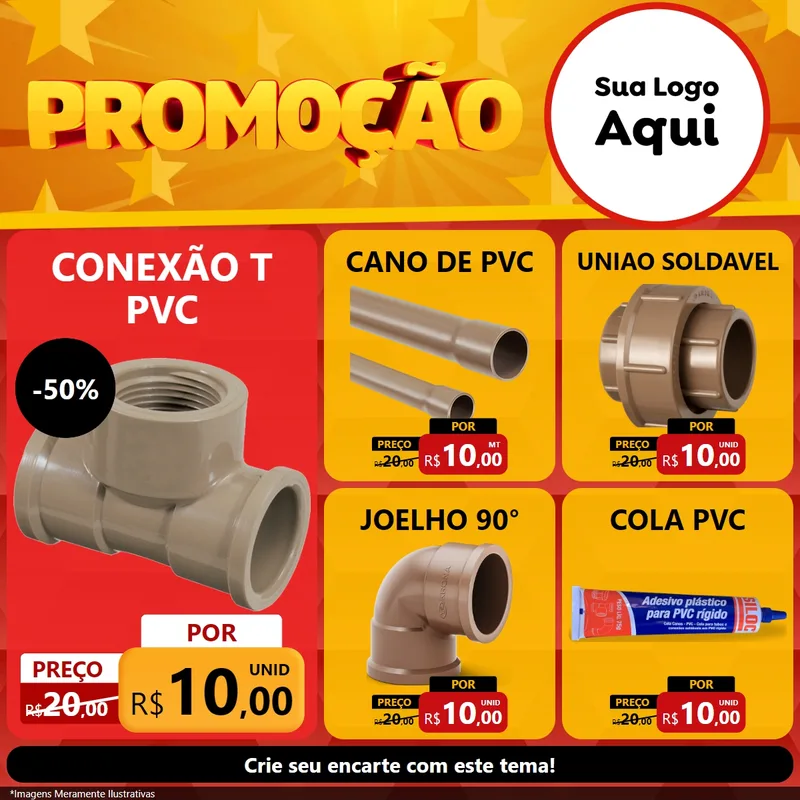 Modelo de Rede Social para Feed Facebook com o tema Promoção para Tubos e conexões