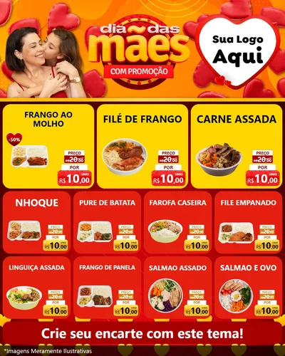 Modelo de Rede Social para Feed Instagram com o tema Dia das Mães com Promoção para Restaurante