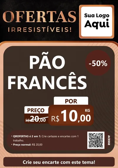 Modelo de Cartaz para Cartaz A4 Vertical com o tema Ofertas Irresistíveis! para Padaria