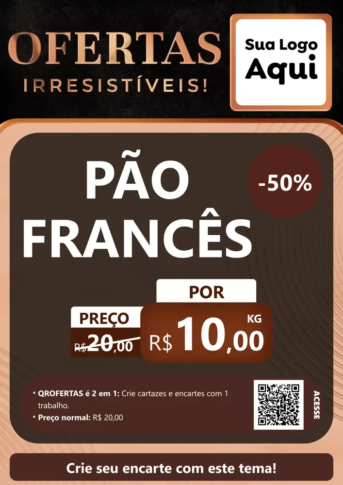 Modelo de Cartaz para Cartaz A4 Vertical com o tema Ofertas Irresistíveis! para Padaria