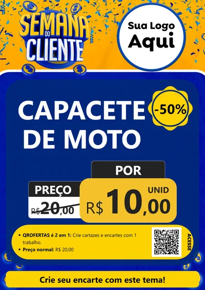 Modelo de Cartaz para Cartaz A4 Vertical com o tema Semana do Cliente para Moto peças