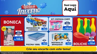 Modelo de TV para TV Horizontal com o tema Ofertas de Inverno para Brinquedos