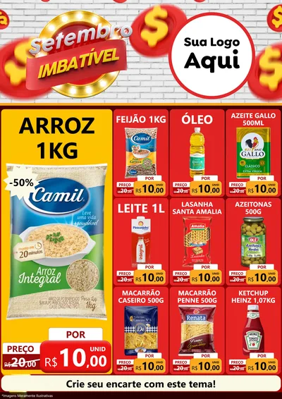Modelo de Encarte para Encarte A4 Vertical com o tema Setembro Imbatível para Supermercado