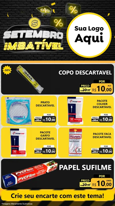 Modelo de TV para TV Vertical com o tema Setembro Imbatível para Embalagens