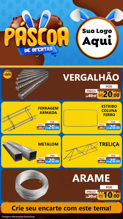 Modelo de TV para TV Vertical com o tema Páscoa de Ofertas para Ferragens