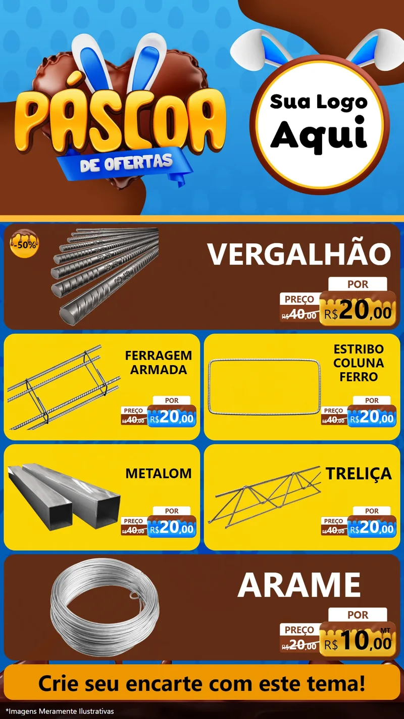 Modelo de TV para TV Vertical com o tema Páscoa de Ofertas para Ferragens