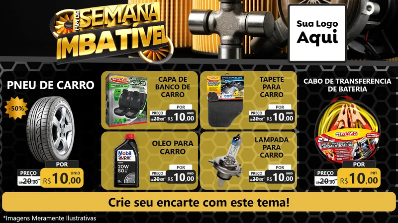 Modelo de TV para TV Horizontal com o tema Fim de Semana Imbatível para Auto peças