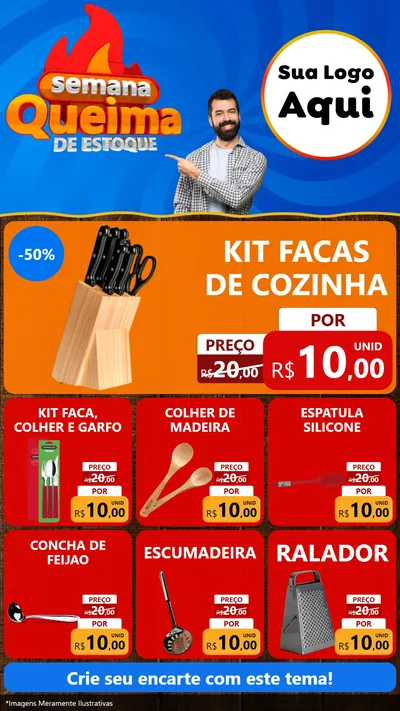Modelo de Rede Social para Stories com o tema Semana Queima de Estoque para Utilidades Domésticas