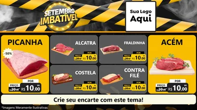 Modelo de TV para TV Horizontal com o tema Setembro Imbatível para Açougue