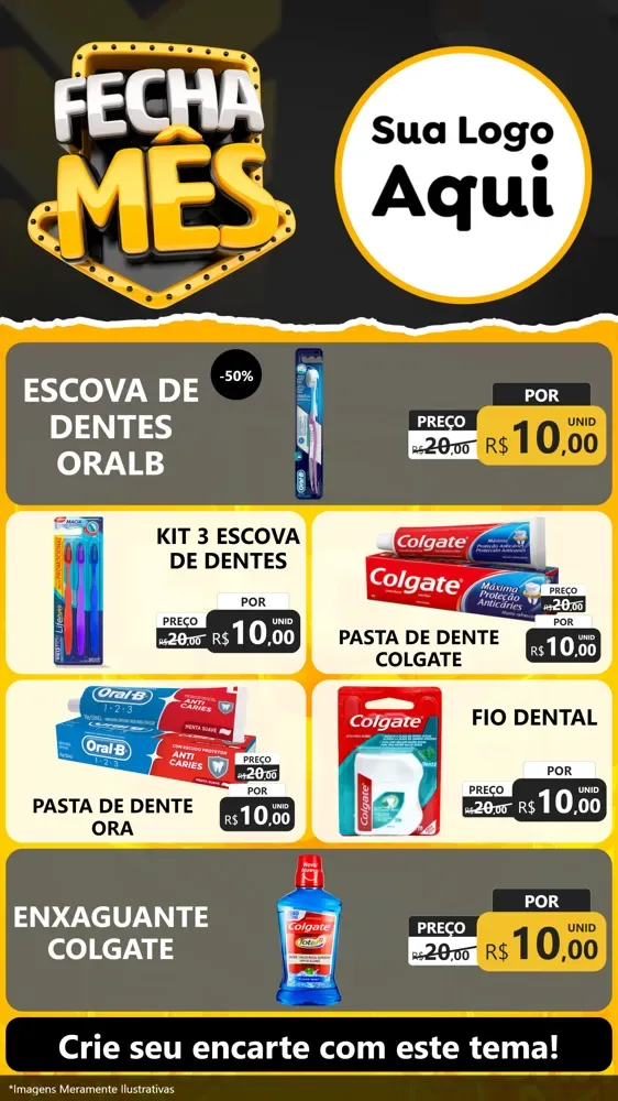 Modelo de TV para TV Vertical com o tema Fecha Mês para Higiene Pessoal