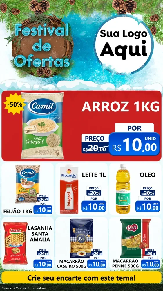 Modelo de Rede Social para Stories com o tema Festival de Ofertas - Inverno para Supermercado