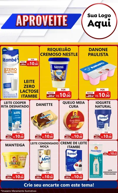 Modelo de Encarte para Encarte Grande com o tema Aproveite para Frios e Laticínios