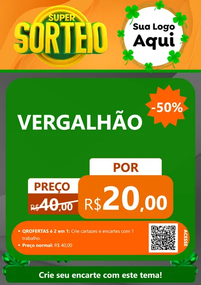 Modelo de Cartaz para Cartaz A4 Vertical com o tema Super Sorteio para Ferragens