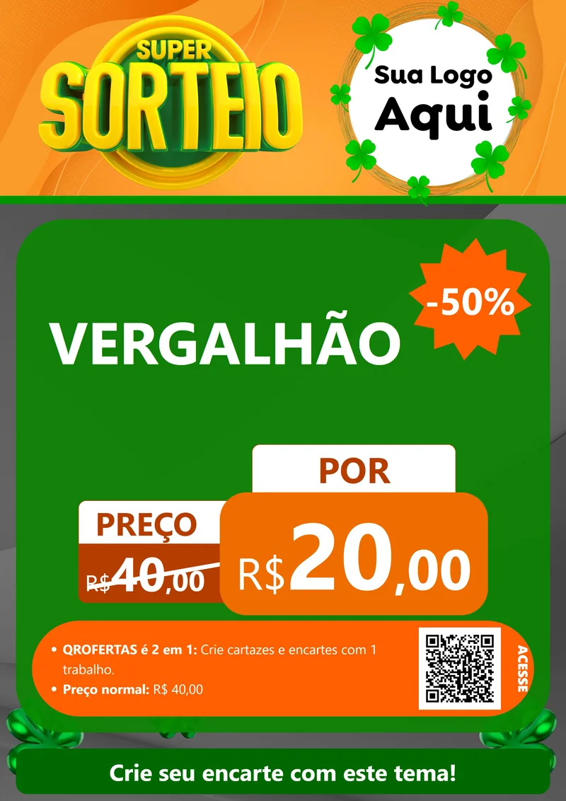 Modelo de Cartaz para Cartaz A4 Vertical com o tema Super Sorteio para Ferragens
