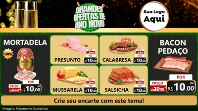 Modelo de TV para TV Horizontal com o tema Grandes Ofertas de Ano Novo para Frios e Laticínios