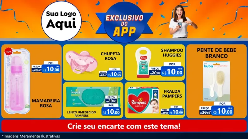 Modelo de TV para TV Horizontal com o tema Exclusivo do Aplicativo para Bebês