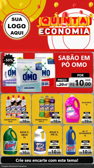 Modelo de Rede Social para Stories com o tema Quinta da Economia para Produtos de Limpeza