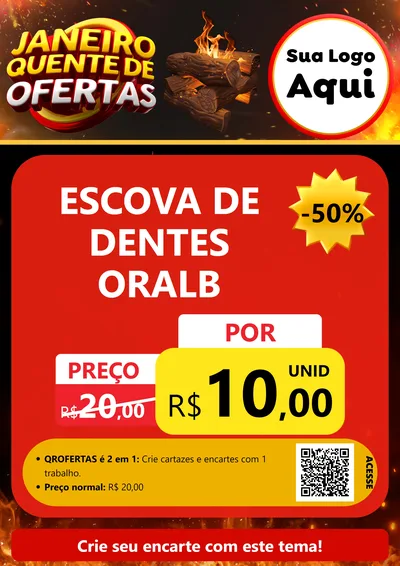 Modelo de Cartaz para Cartaz A4 Vertical com o tema Janeiro Quente de Ofertas para Higiene Pessoal