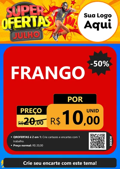 Modelo de Cartaz para Cartaz A4 Vertical com o tema Super Ofertas Julho para Assados