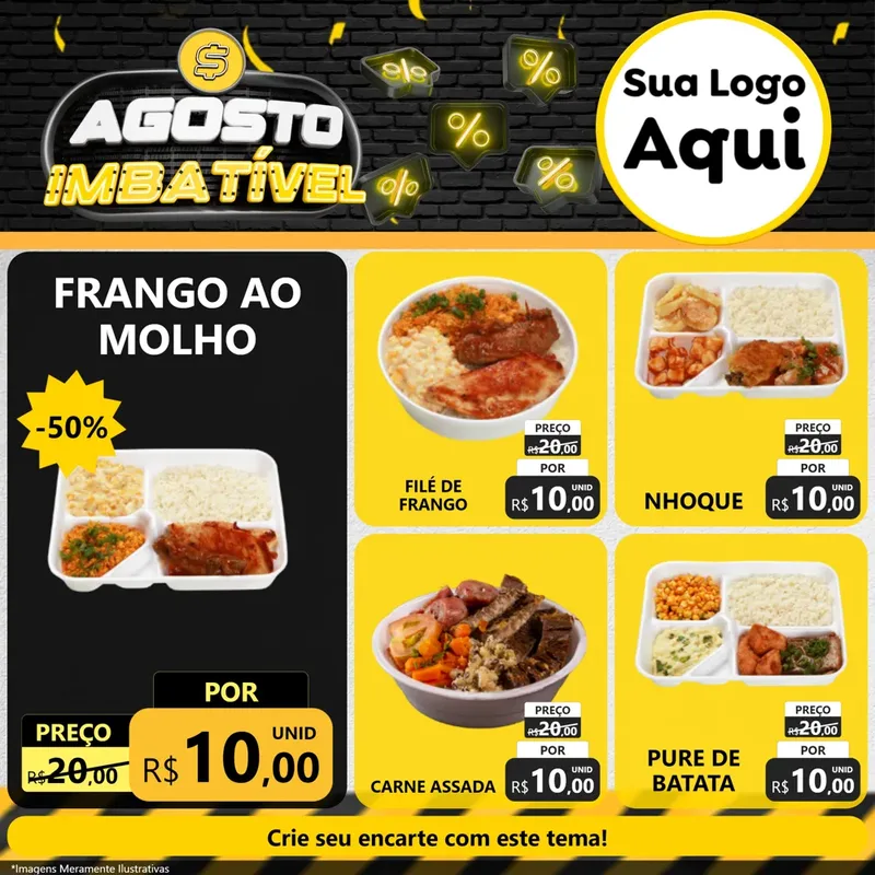 Modelo de Rede Social para Feed Facebook com o tema Agosto Imbatível para Restaurante