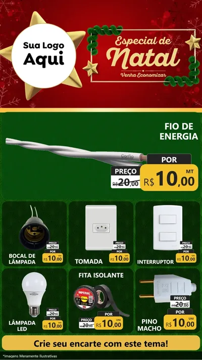 Modelo de Rede Social para Stories com o tema Especial de Natal para Materiais Elétricos