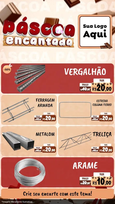 Modelo de TV para TV Vertical com o tema Páscoa Encantada para Ferragens