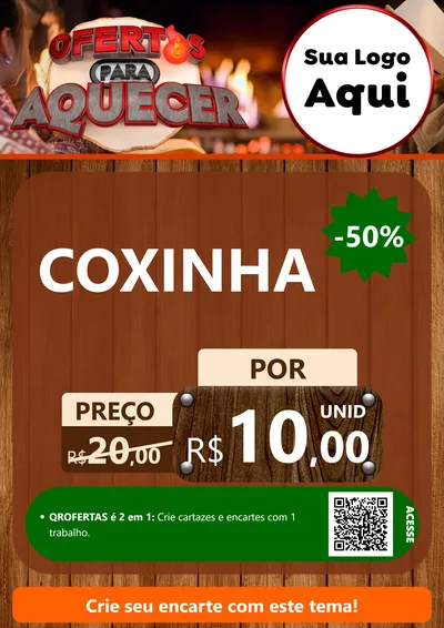 Modelo de Cartaz para Cartaz A4 Vertical com o tema Ofertas Para Aquecer para Salgadaria