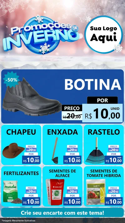 Modelo de Rede Social para Stories com o tema Promoções de Inverno para Agropecuária