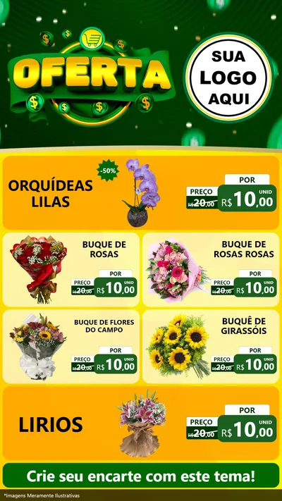 Modelo de TV para TV Vertical com o tema Oferta para Floricultura e jardim