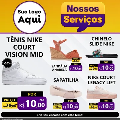 Modelo de Rede Social para Feed Facebook com o tema Nossos Serviços para Calçados