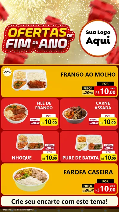 Modelo de TV para TV Vertical com o tema Ofertas de Fim de Ano para Restaurante