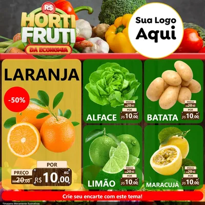 Modelo de Rede Social para Feed Facebook com o tema Hortifrúti da Economia para Hortifrúti