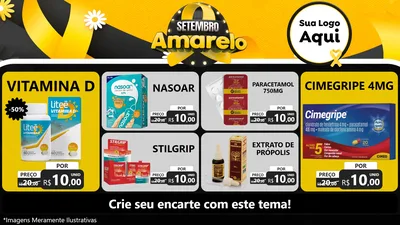 Modelo de TV para TV Horizontal com o tema Setembro Amarelo para Farmácia
