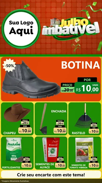 Modelo de Rede Social para Stories com o tema Julho Imbatível para Agropecuária
