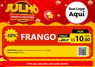 Modelo de Cartaz para Cartaz A4 Horizontal com o tema Julho Ofertas Imbatíveis para Assados