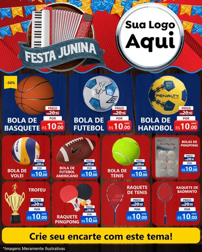 Modelo de Rede Social para Feed Instagram com o tema Festa Junina para Artigos Esportivos